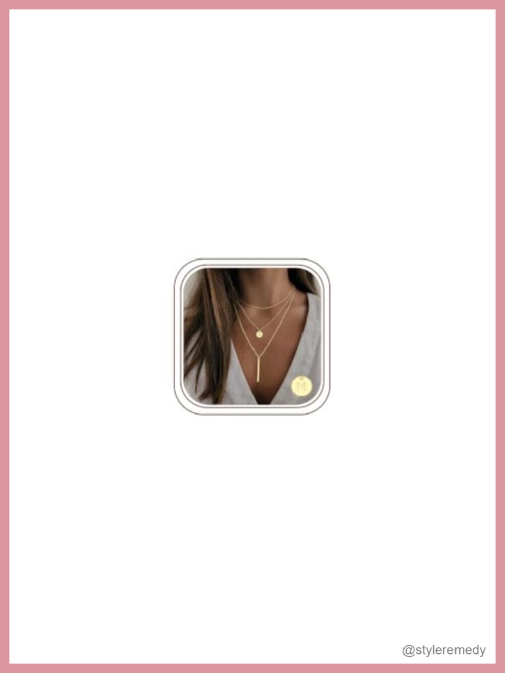 14K Gold Plated Layered Initial Necklace Set for Women, 3 Chain Y Necklace